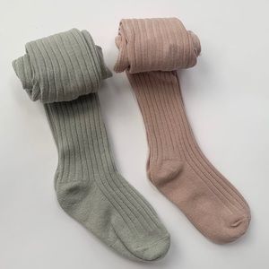 Ribbed tights set of 2